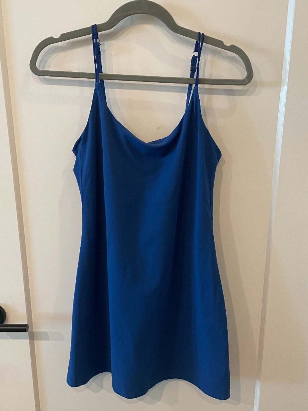 Abercrombie & Fitch Blue Slip Dress SP Petite Cowl Neck Mini